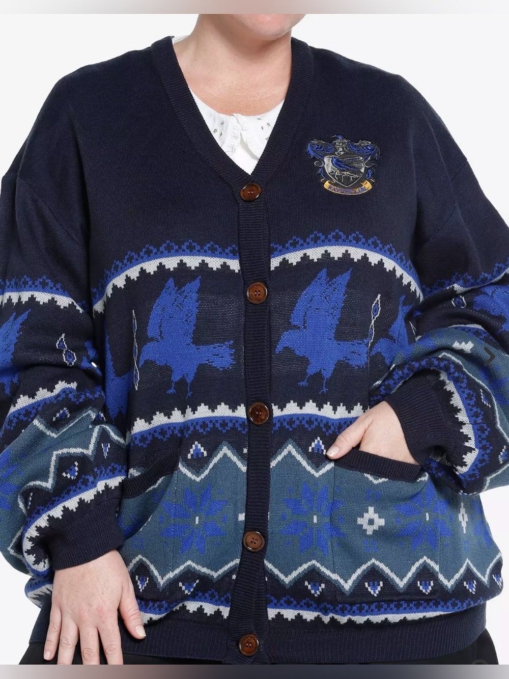 Harry Potter RAVENCLAW Cardigan Unisex Oversized WIZARDING WORLD XL